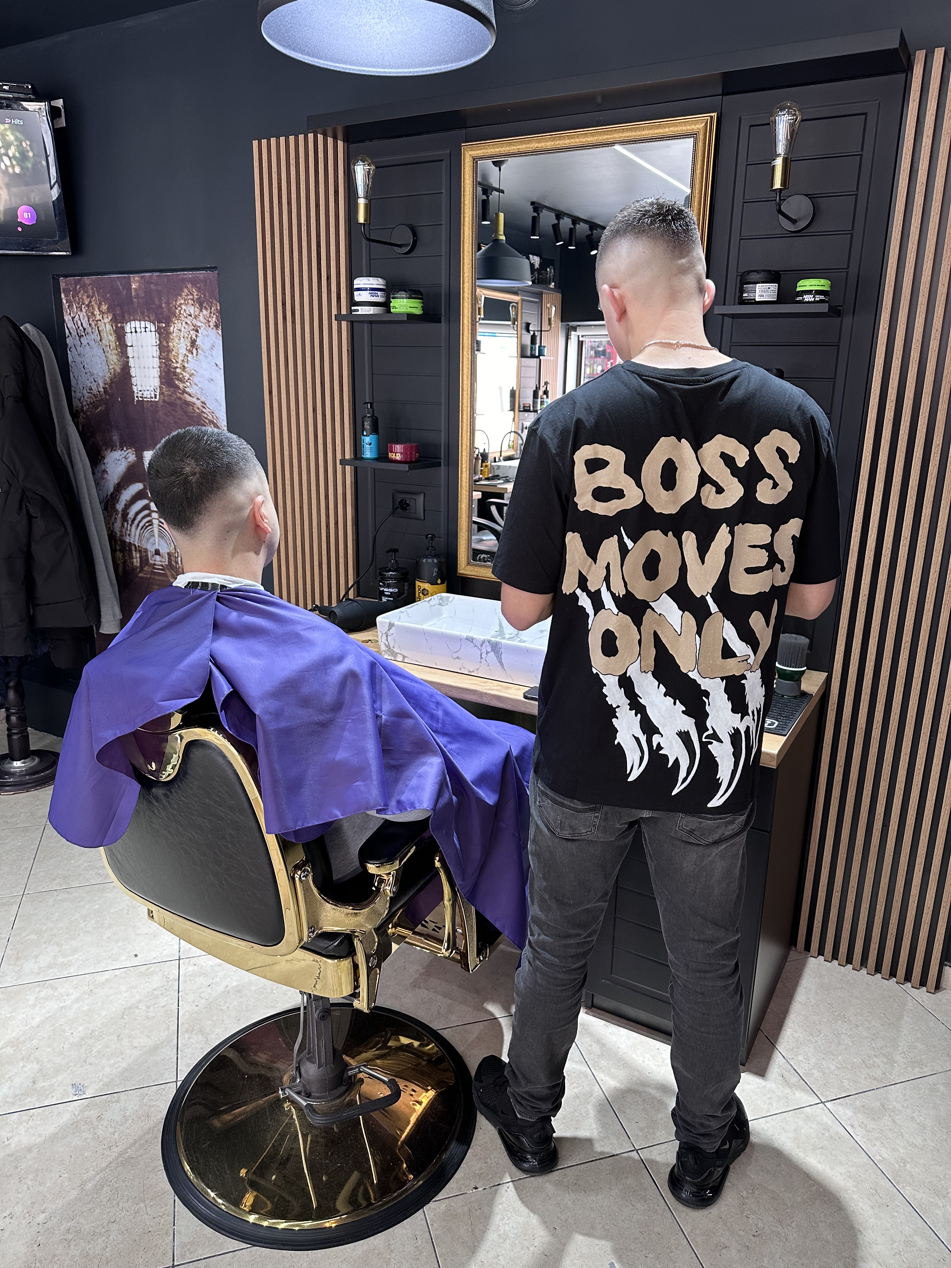 Barber at work